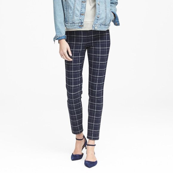 Banana Republic Plaid Stretch Ankle Pants (NWT) - Picture 1 of 5